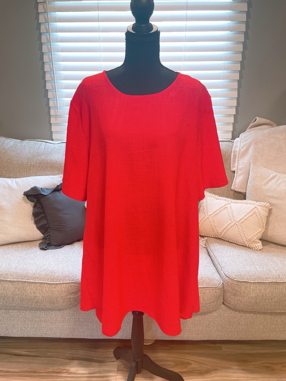 P Luca Milano Red Blouse Size XL